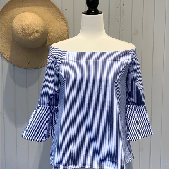 Cupio Off the Shoulder Stripped Top - Picture 3 of 8